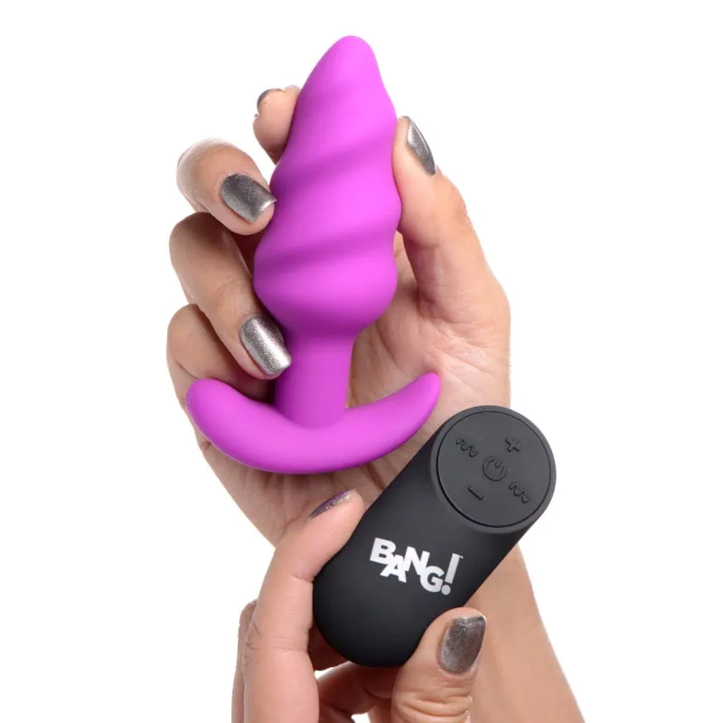 21x Silicone Swirl Plug With Remote - Purple