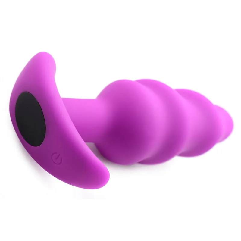 21x Silicone Swirl Plug With Remote - Purple