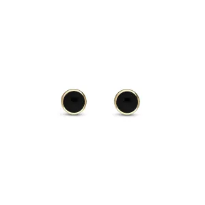 9ct Yellow Gold Whitby Jet 3mm Dinky Round Stud Earrings