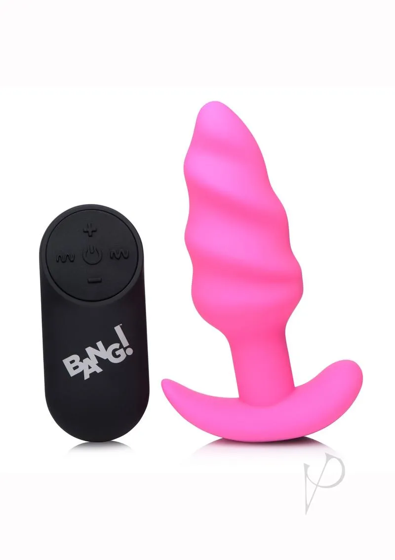 Bang 21x Vibe Swirl Plug W/remote Pink