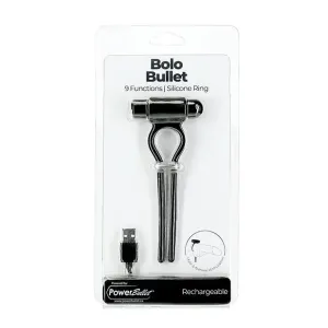 Bolo Bullet Vibrating Adjustable Cock Tie - Black