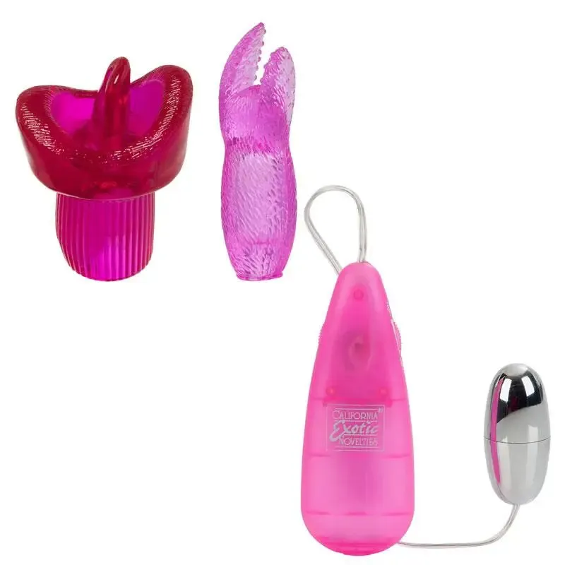 California Exotic Pink Waterproof Clitoral Massager Kit for Her