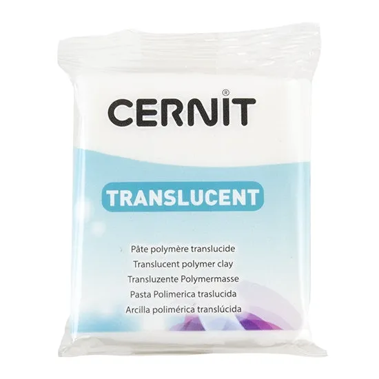 Cernit Translucent Polymer Clay - Glitter White 2oz (56g) block