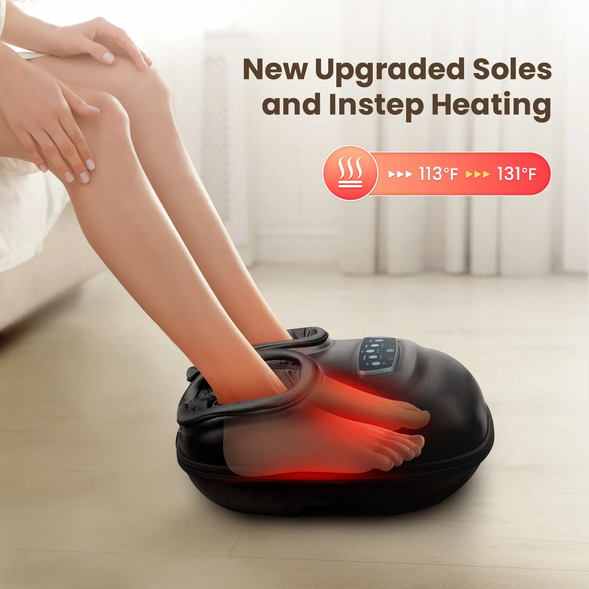 CILI Shiatsu Foot Massager Machine with Heat, Feet Massager for Plantar Fasciitis Neuropathy, Soles & Instep Heating, Remote Control CL-5225RC