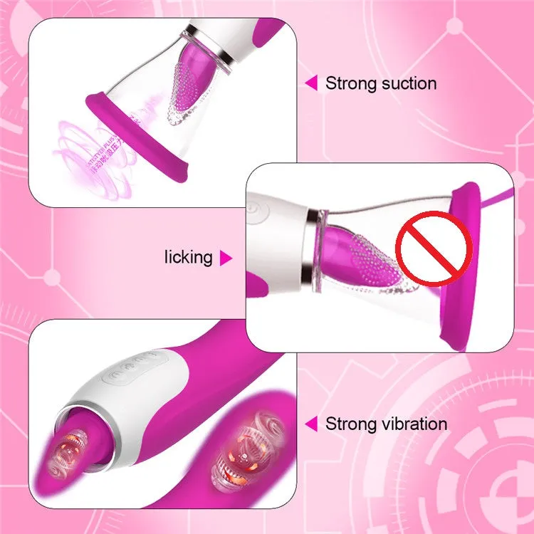 Clit Pump Sucking & Licking Vibrator, 3-in-1 G-Spot Vibrator