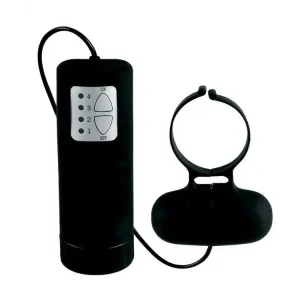 Colt Black Remote-control Cock Love Ring with Vibrating Bullet