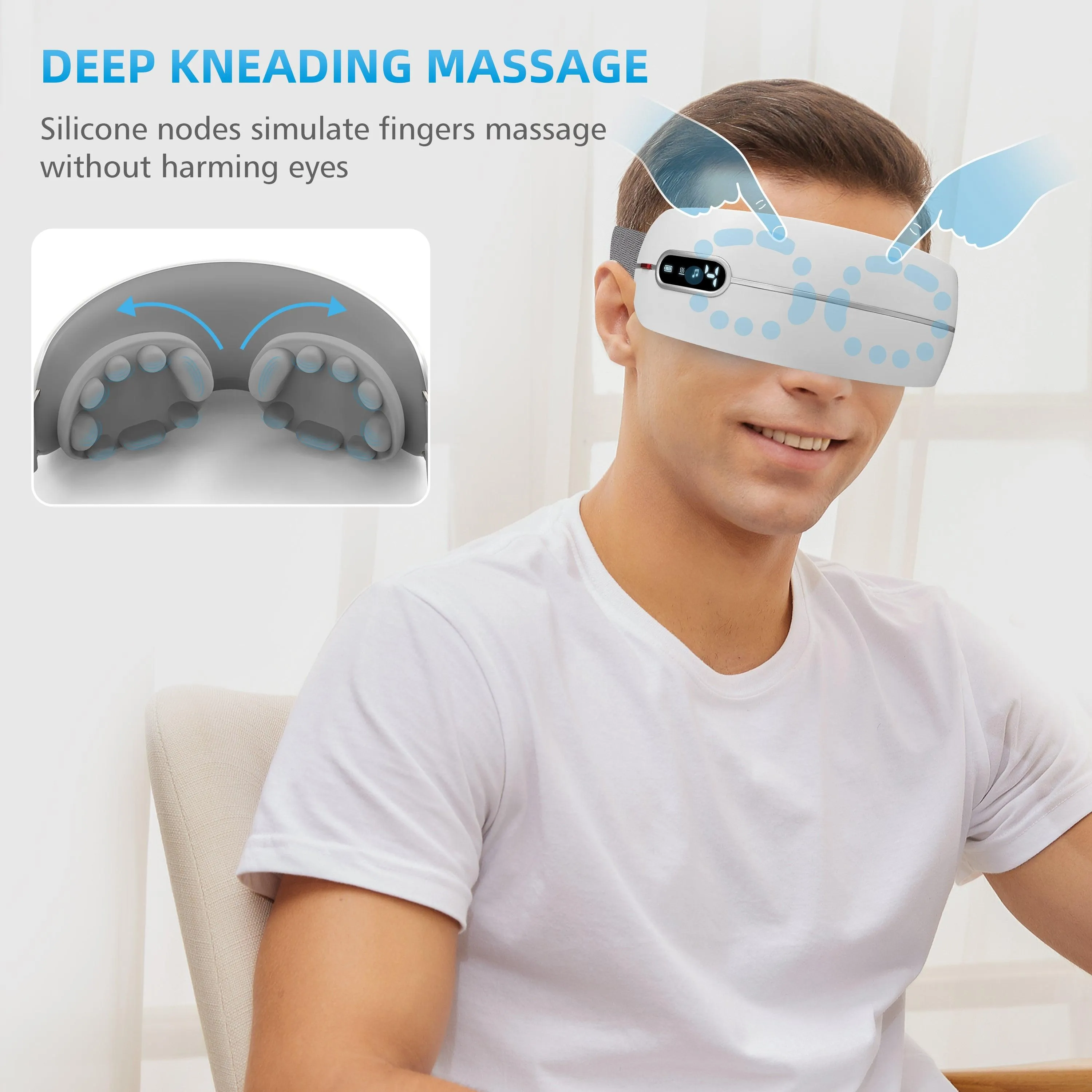 Comfier Eye Massager with Heat,Bluetooth Music, Deep Kneading Eye Mask Massager--6250A