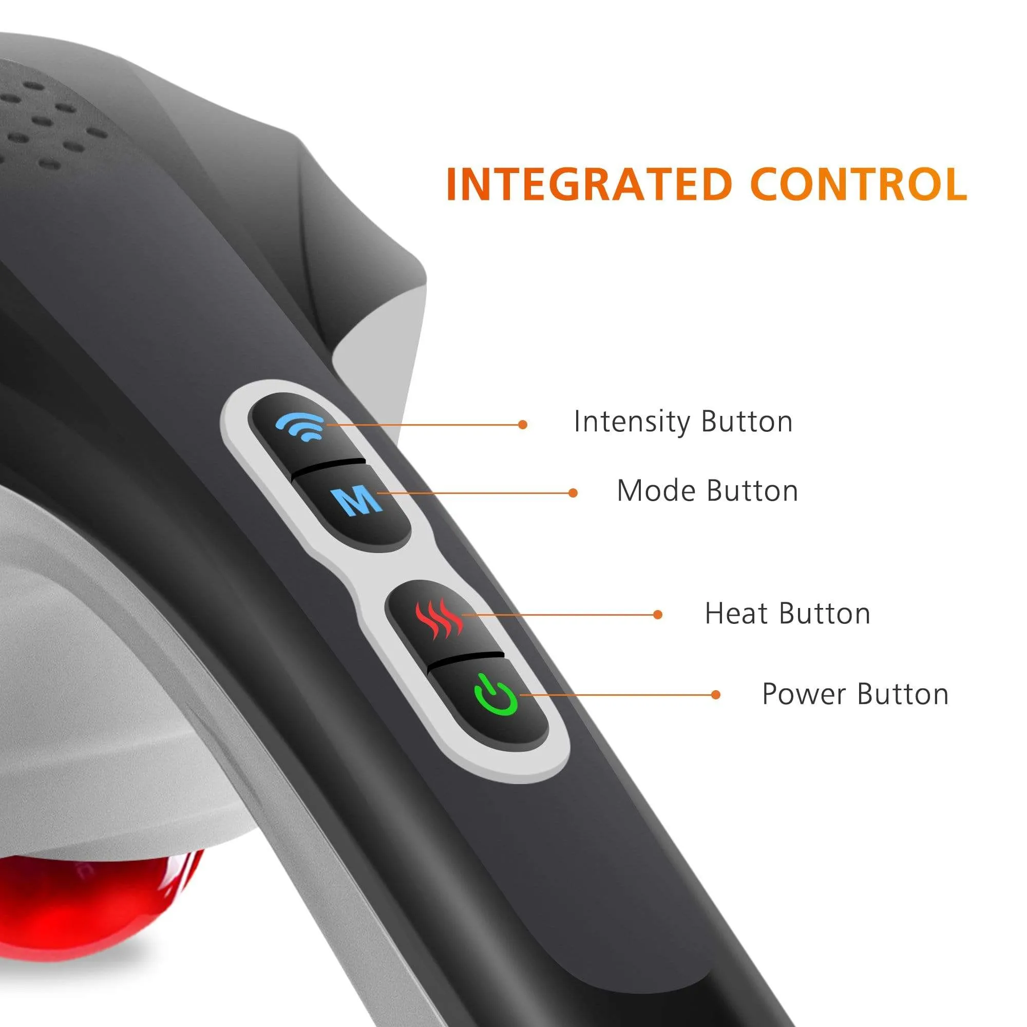 Cordless Handheld Back Massager with Heat,Deep Tissue Percussion Massager - 498