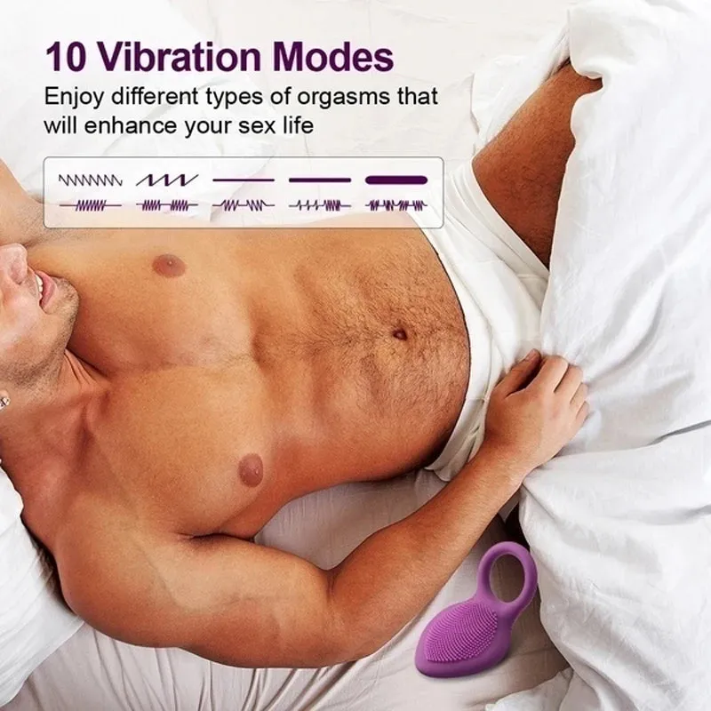 Couples Dual Sensation Pleasure Vibrating Cock Ring Vibrator