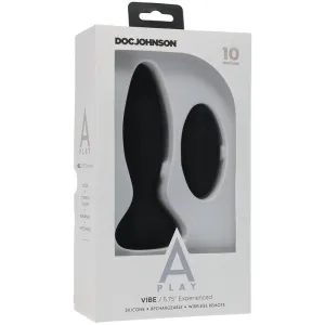 Doc Johnson A-Play Experienced Vibe Silicone Black Anal Plug with Remote