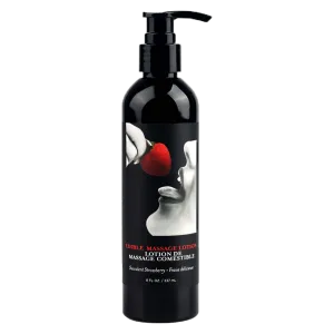 Earthly Body Edible Massage Lotion - Strawberry, 8oz/237ml