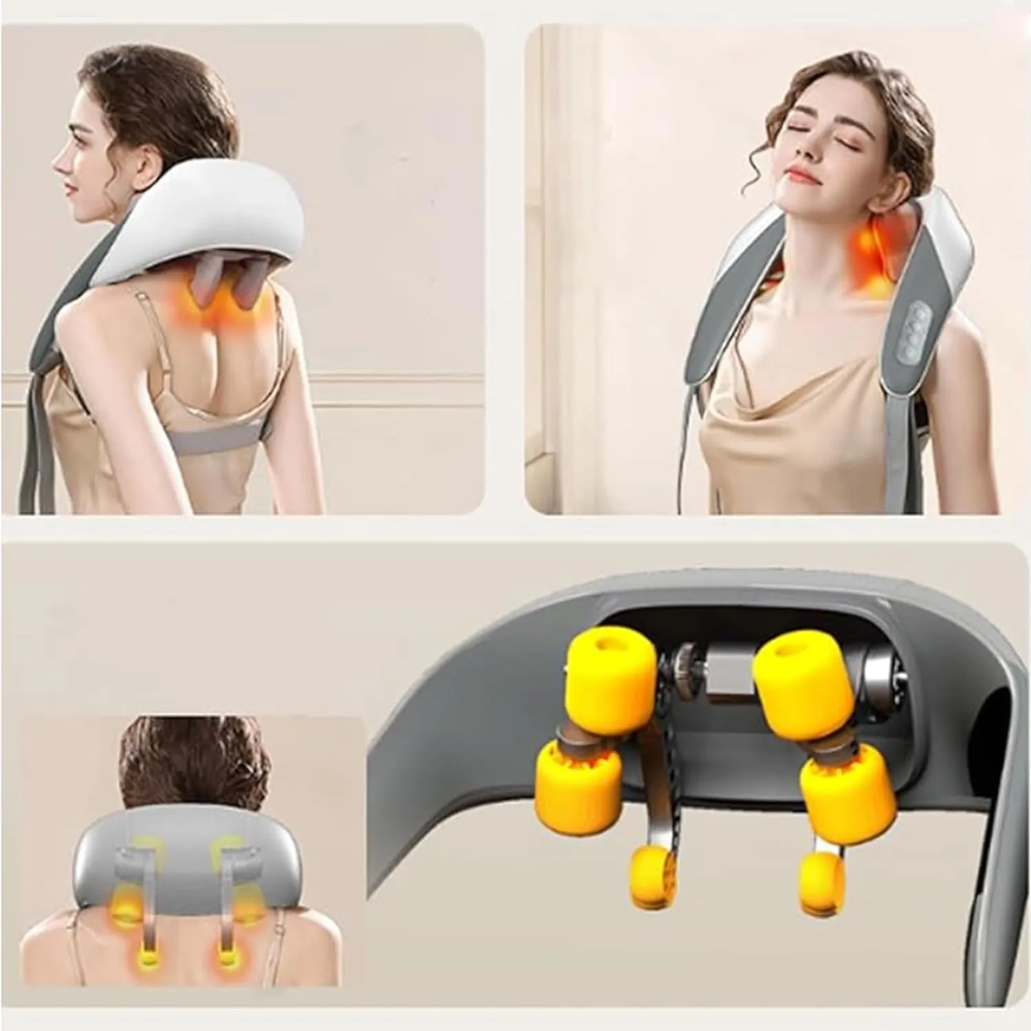 Heated Deep Kneading  Rechargeable Massage Cushion