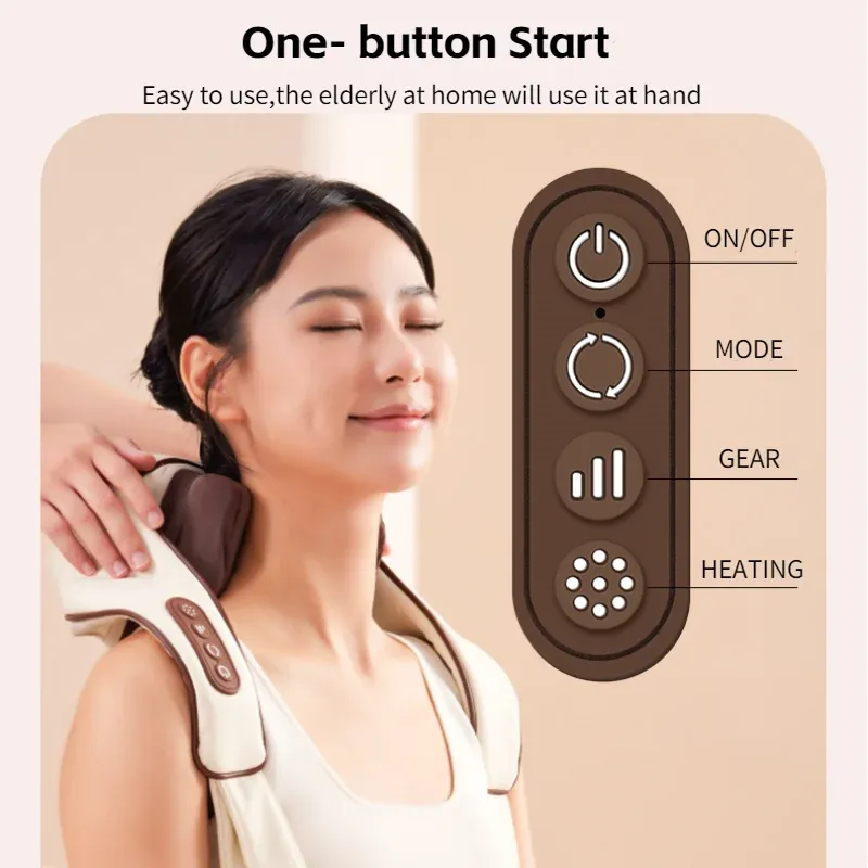 Heated Deep Kneading  Rechargeable Massage Cushion