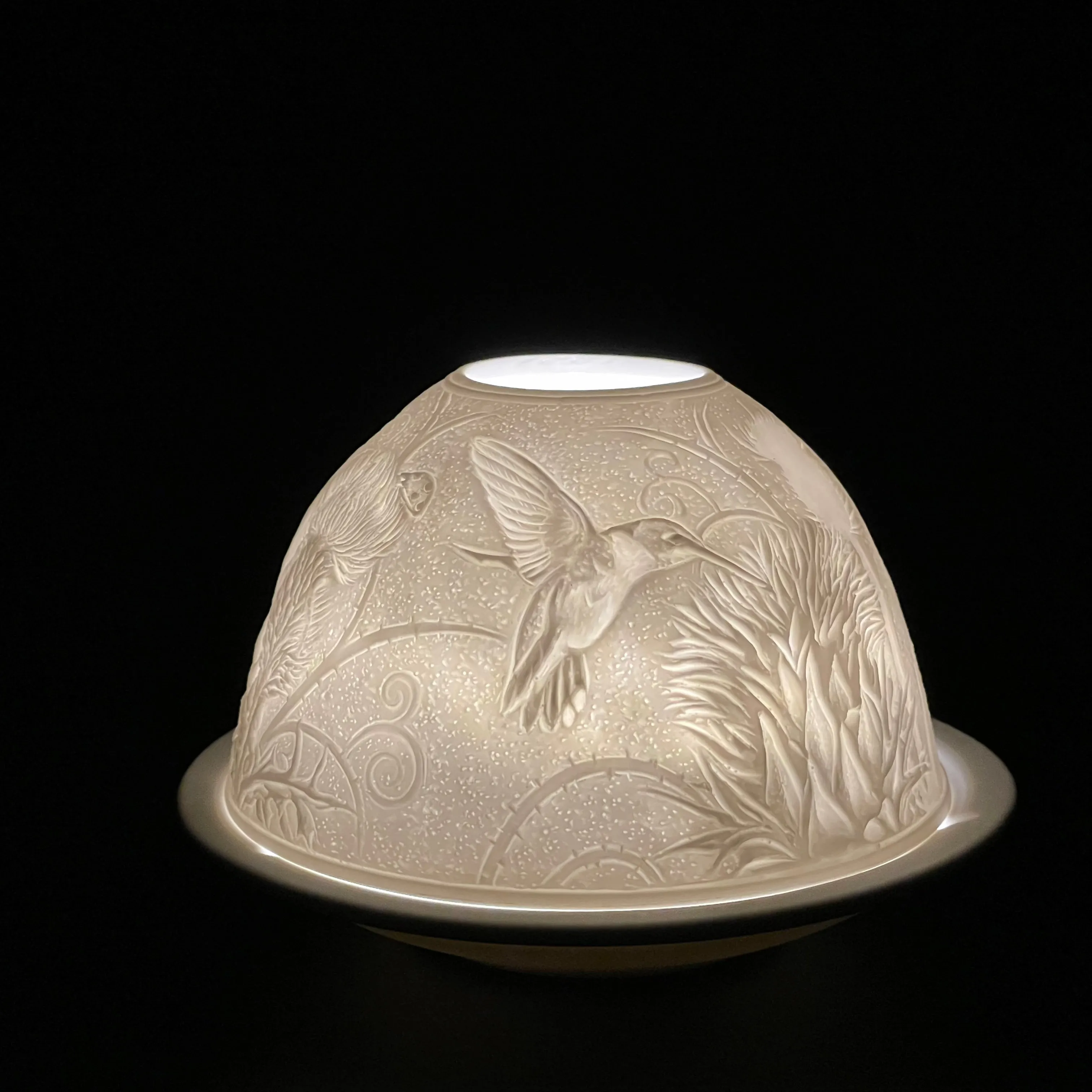 Luumii Lights LED Bird Motif Porcelain Dome