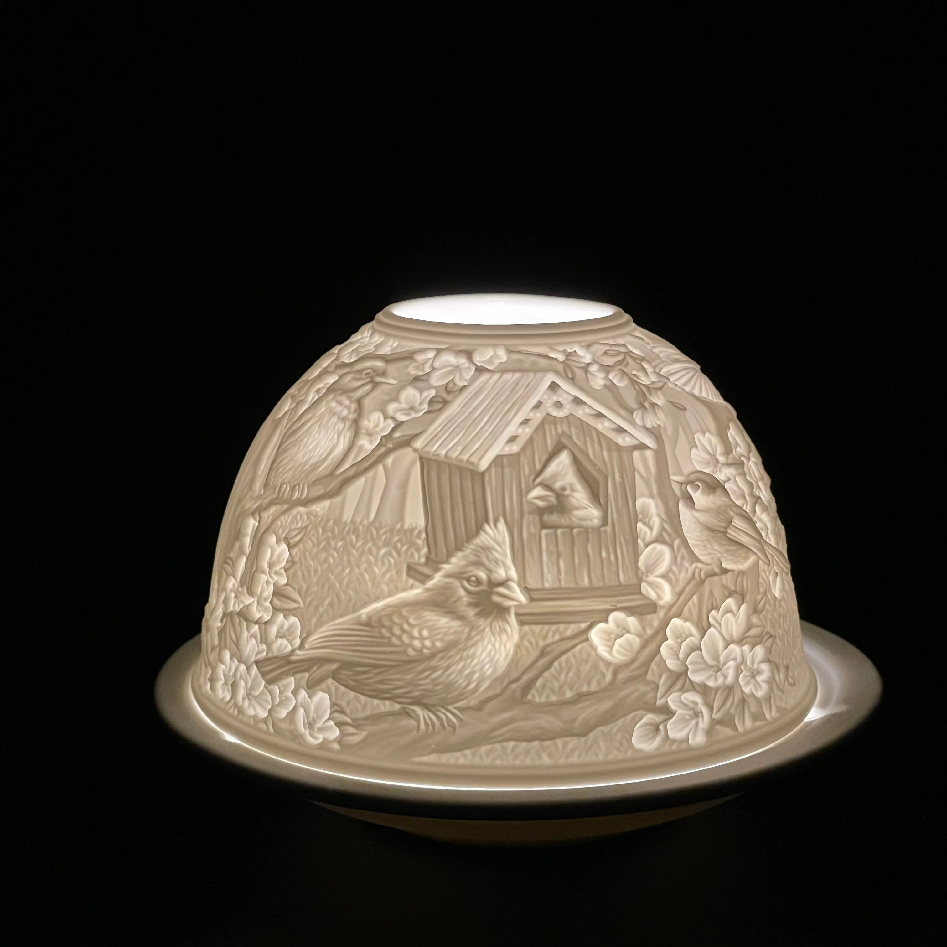 Luumii Lights LED Bird Motif Porcelain Dome