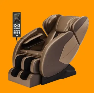 Luxury Heated Full Body Massage Chair with Zero Gravity and Bluetooth - Gold