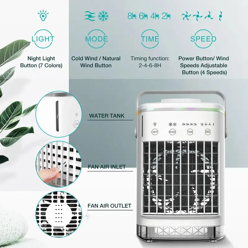 Mini Portable Air Conditioner 4 Speed Cooling Fan USB Plug -k