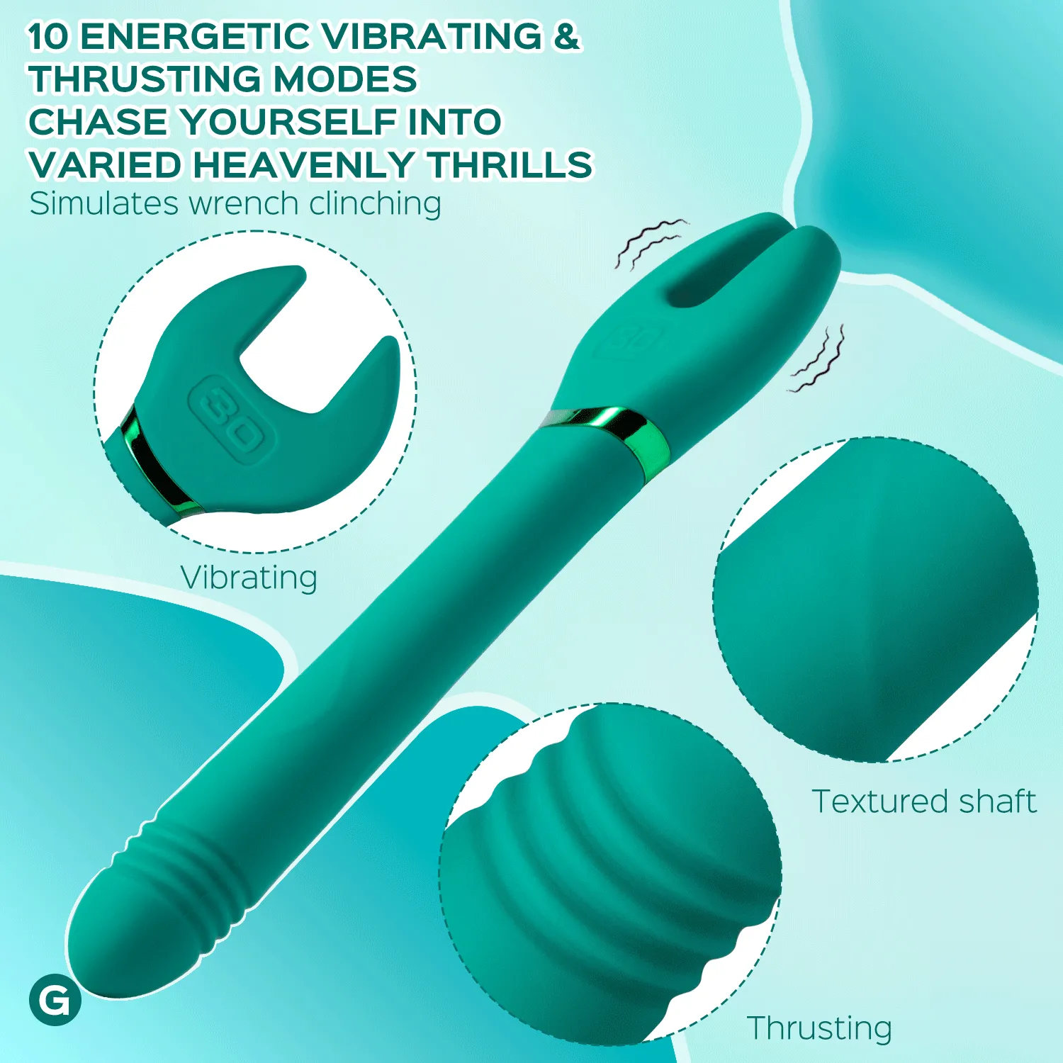 Molette - Wrench Nipple Clit Clipping Vibrator Thrusting G-spot Massager