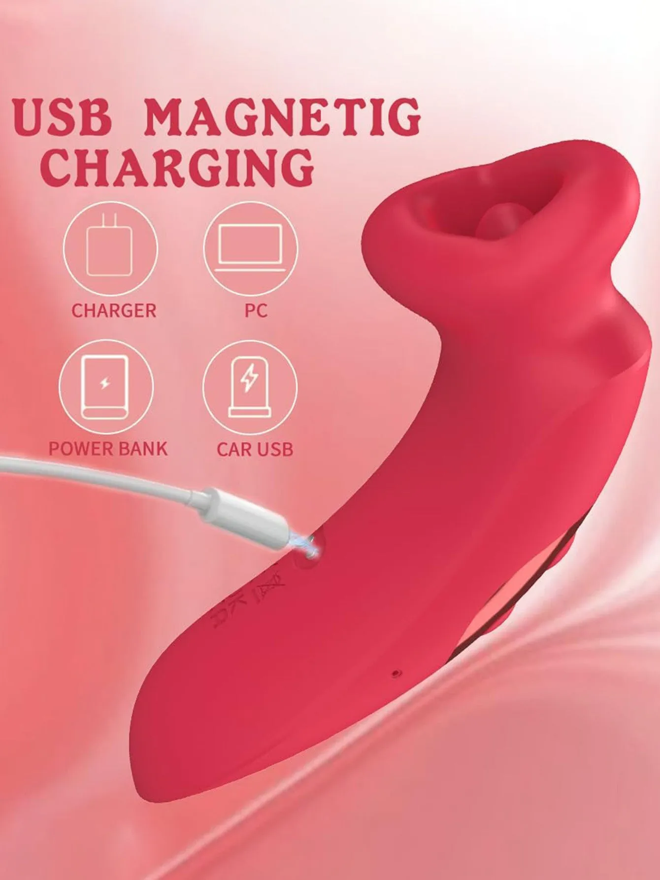 Mouth Oral Clit Stimulator - Tongue Licking Sucking Nipple Clitoral Vibrator Rose Toy