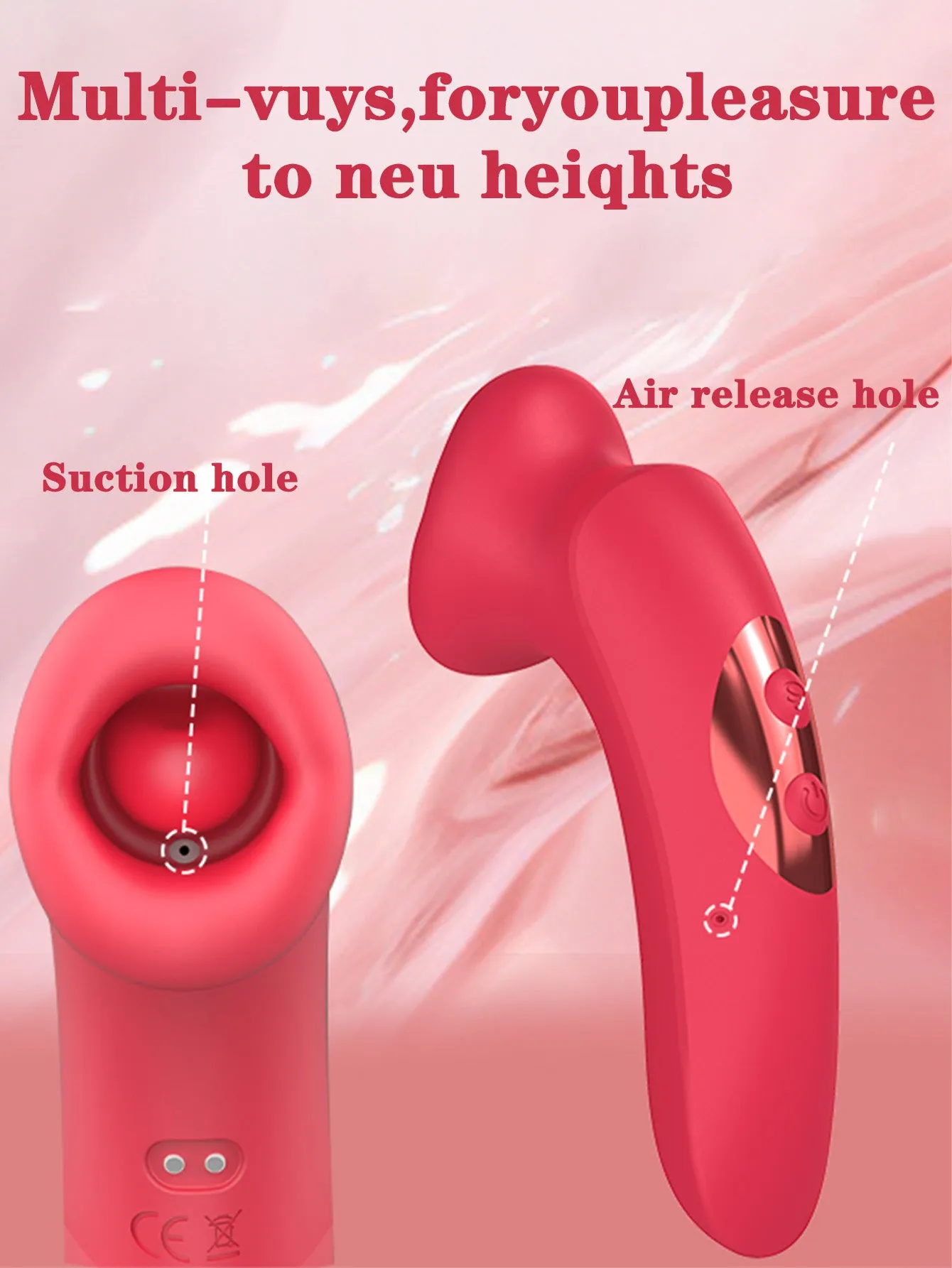 Mouth Oral Clit Stimulator - Tongue Licking Sucking Nipple Clitoral Vibrator Rose Toy