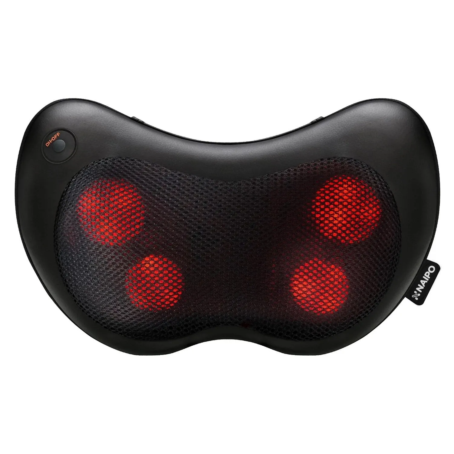 Naipo Neck & Back Massage Pillow with Heat Shiatsu Deep Kneading Massager