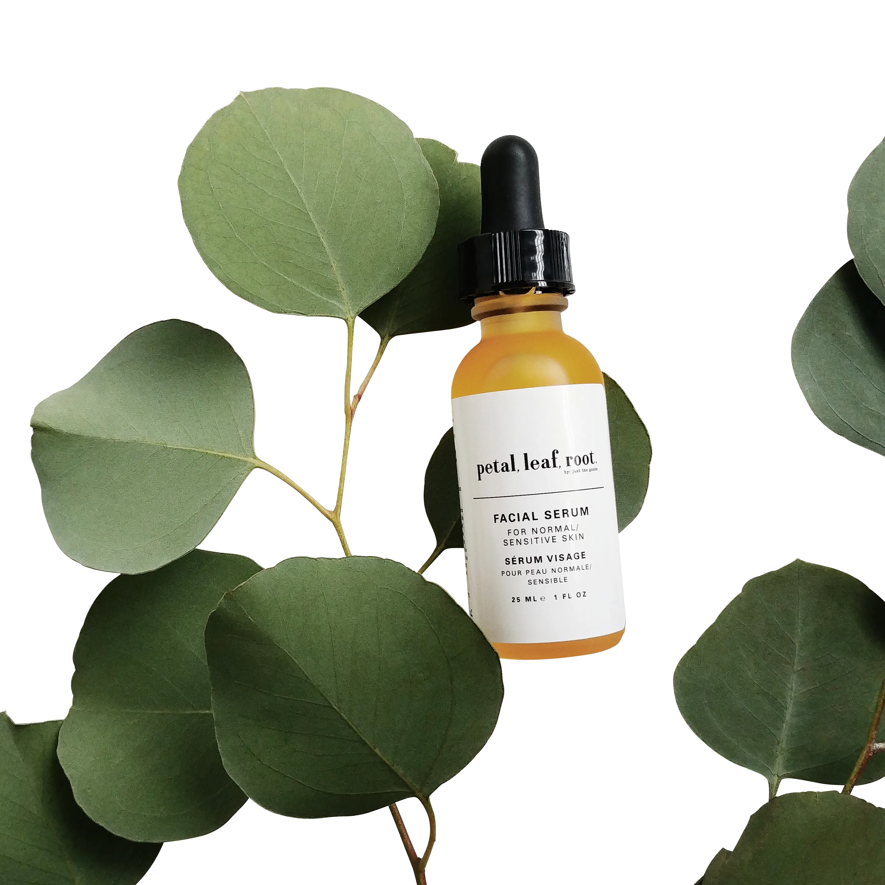 petal, leaf, root. by Just the Goods facial serum for normal/sensitive skin