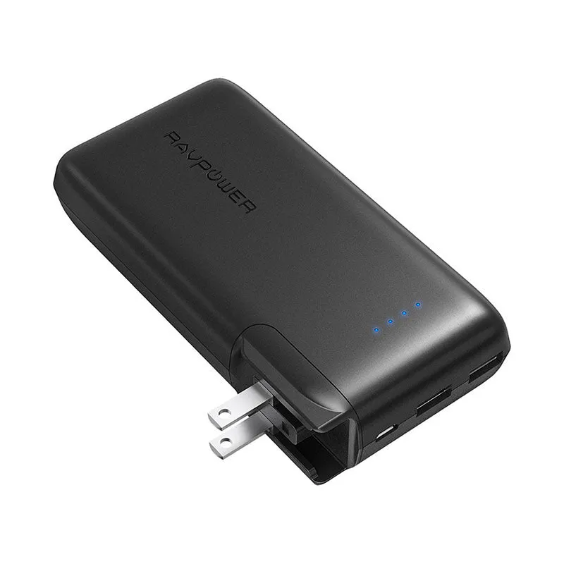 RAVPower Savior Series 10000mAh Portable Charger Power Bank with AC Plug RP-PB066 – Black