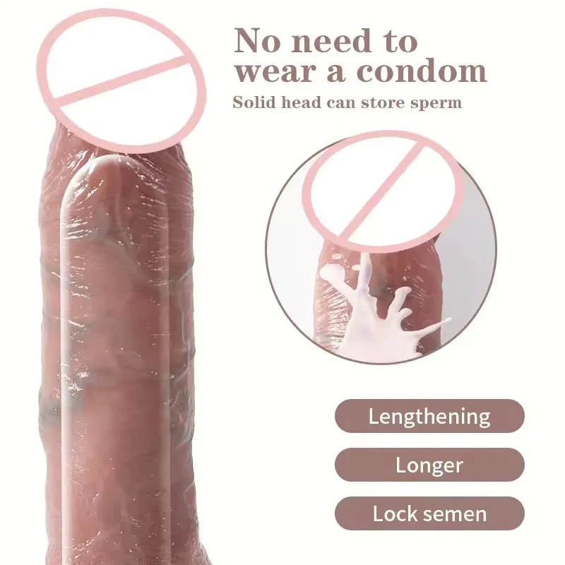 Realistic Cock Sleeve Male Sex Toys - Silicone Lifelike Penis Extender Trainer Couple Game