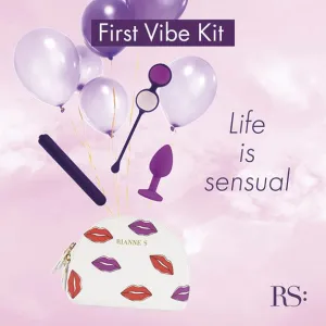 Rianne S - Essentials First Vibe Starter Kit Anal Plug Vibrator Kegel Balls (Purple)