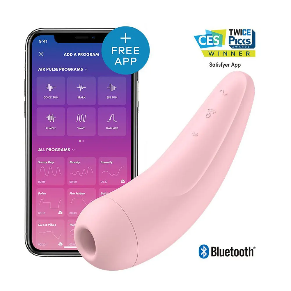 Premium Pink Satisfyer Curvy 2 Plus, App-Enabled Clitoral Massager for Optimal Pleasure