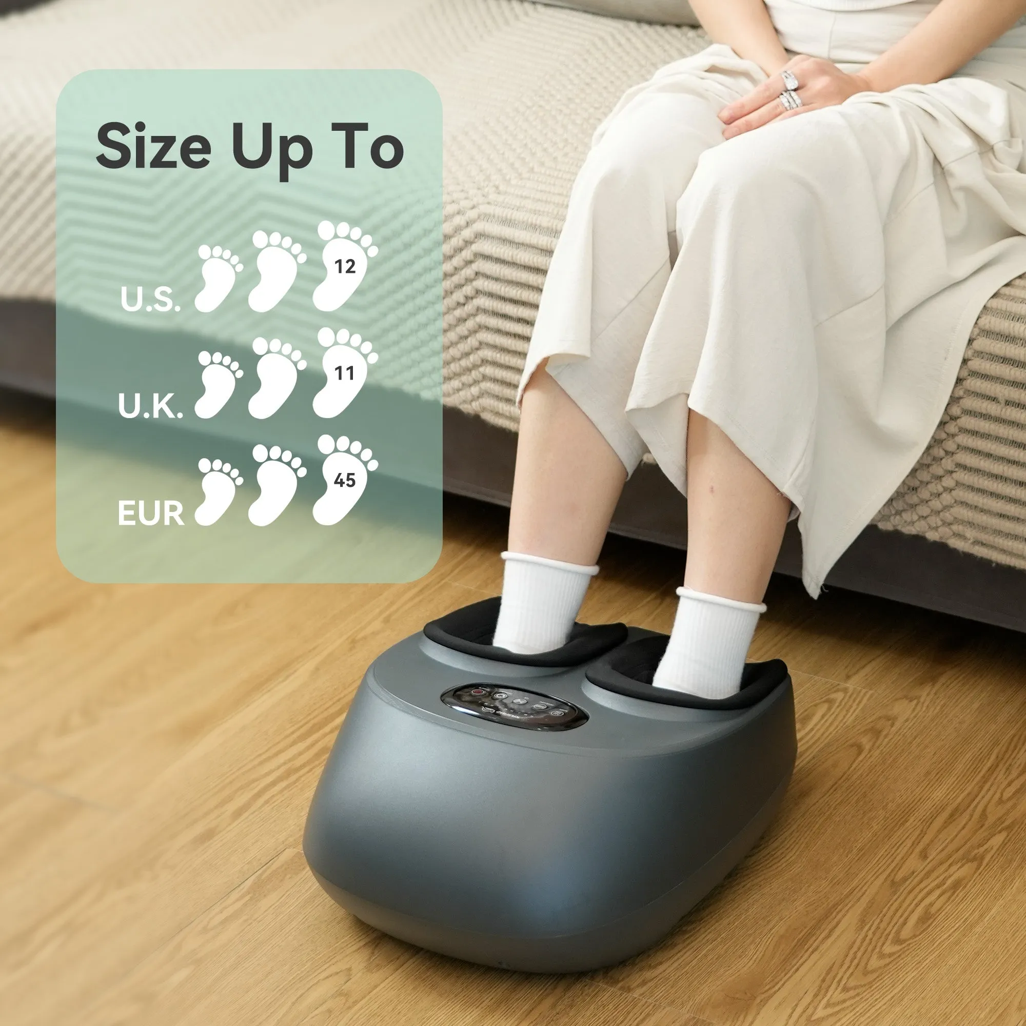 Snailax Shiatsu Foot Massager with Heat, FSA/HSA Eligible, Compression, Vibration, Electric Foot Massager Machine for Plantar Fasciitis SL-527GRY