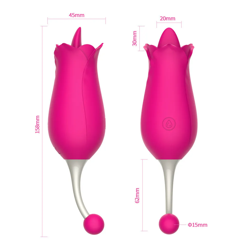 Tongue Licking Rose Toys - Handheld Clit Stimulator G Spot Vibrator Female Sex toy