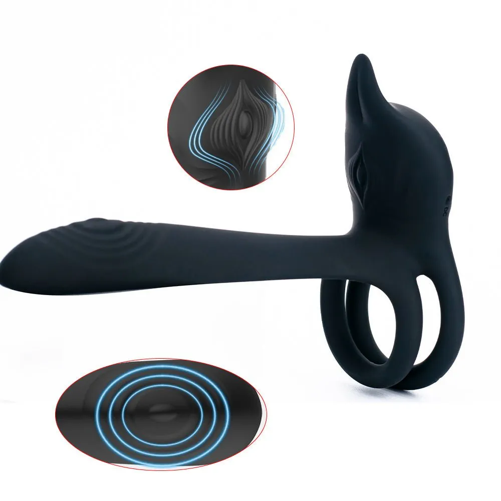 Vibrating Dual Cock Ring - Vagina G Spot Massager